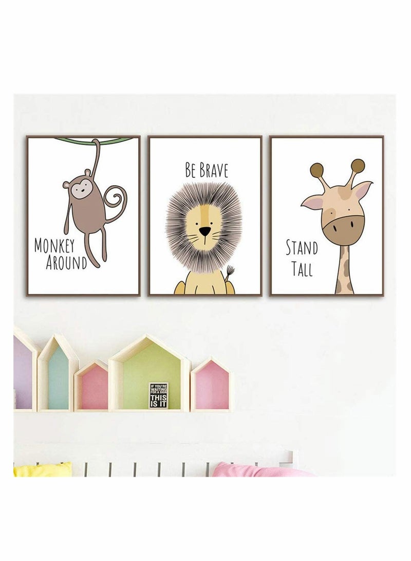 Excefore Freewalk Jungle Safari Animals Nursery Prints - Nursery Wall Art - Nursery Pictures 6 Pack Bathroom-Unframed - Image 5