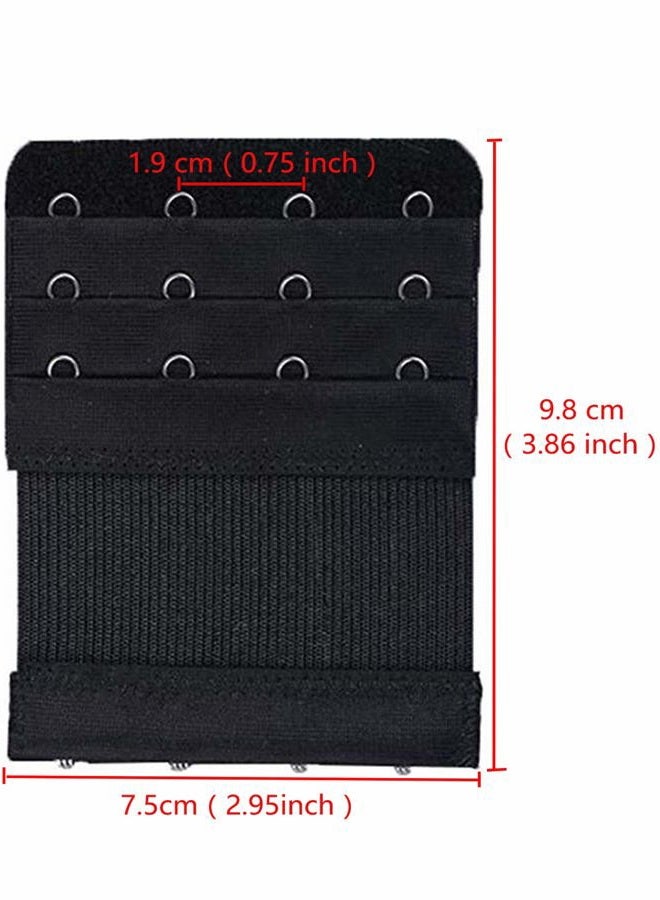 KTOBTEL Women Bra Extender 4 Hooks 3 Rows Elastic Bra Band Hook Strap Extensions 4 Pack, Multicoloured, M - Image 2