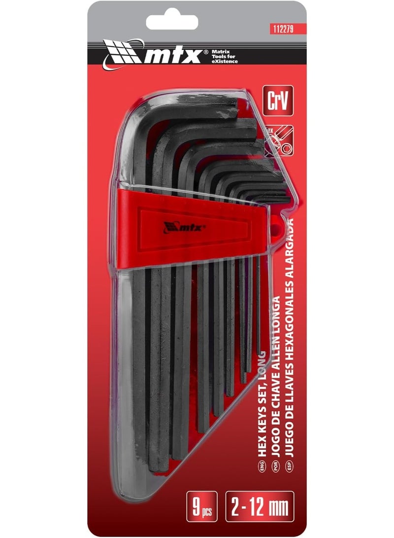 MTX CrV Inbus Extended Hex Wrench, 2.0-12mm, 9 Pieces (112279) - Image 1