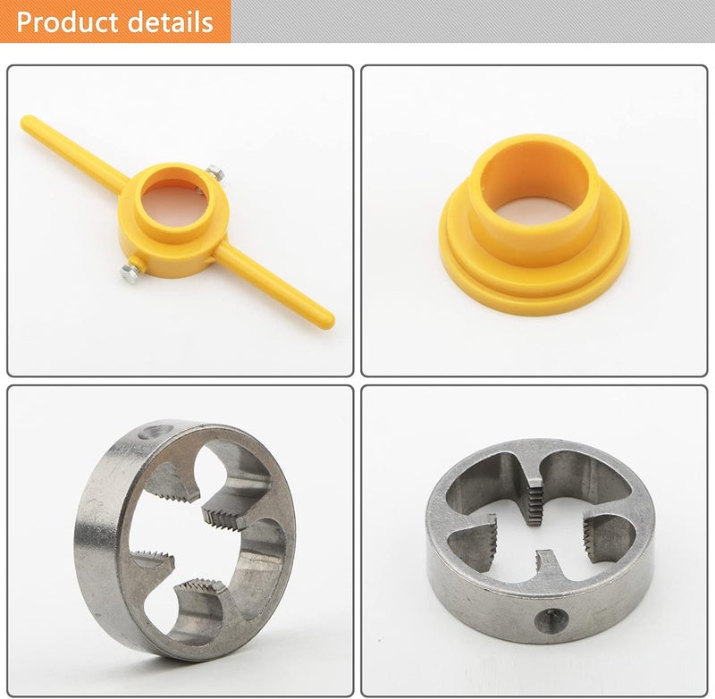 NewZoll NPT Die Set PVC Pipe Threader Set Thread Tool Maker Pipe Master Tap and Die Set NPT Round Die Set for Home Garage DIY 12 34 1  - Image 3