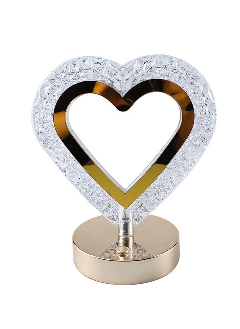 ELTRAZONE Modern Crystal LED Heart Table Lamp – Dimmable Bedside Night Light for Reading, Infant Care & Room Decor – Lightweight and Eye Protection Design – Elegant Desk Lamp for Bedroom, Living Room, Gifts for Women/Men – Home Decor Clearance Deals of the Day - Image 1