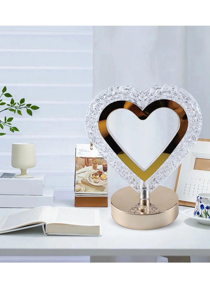 ELTRAZONE Modern Crystal LED Heart Table Lamp – Dimmable Bedside Night Light for Reading, Infant Care & Room Decor – Lightweight and Eye Protection Design – Elegant Desk Lamp for Bedroom, Living Room, Gifts for Women/Men – Home Decor Clearance Deals of the Day - Image 3