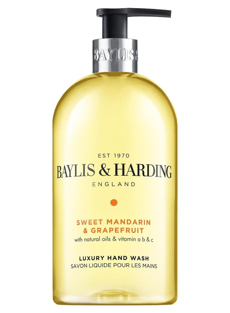 Baylis & Harding Sweet Mandarin and Grapefruit Hand Wash, 500ml | Vegan | Fruity and Floral Refreshing Fragrance | Paraben Free - Image 1