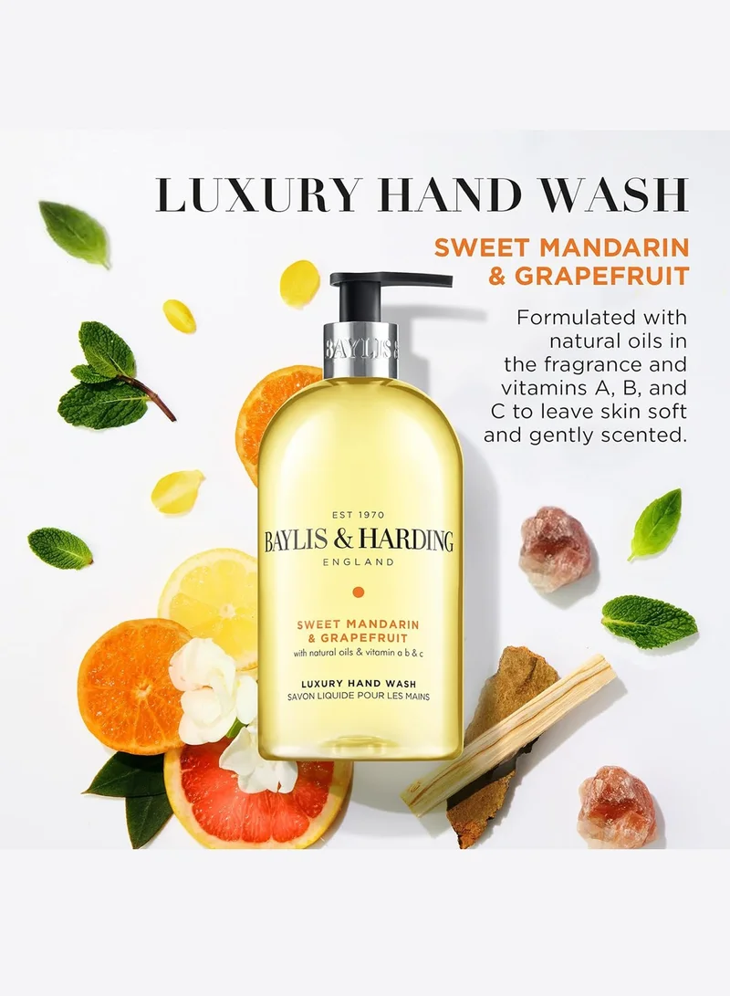 Baylis & Harding Baylis & Harding Sweet Mandarin and Grapefruit Hand Wash, 500 ml | Vegan | Citrus & Fruity Refreshing Fragrance | Paraben Free