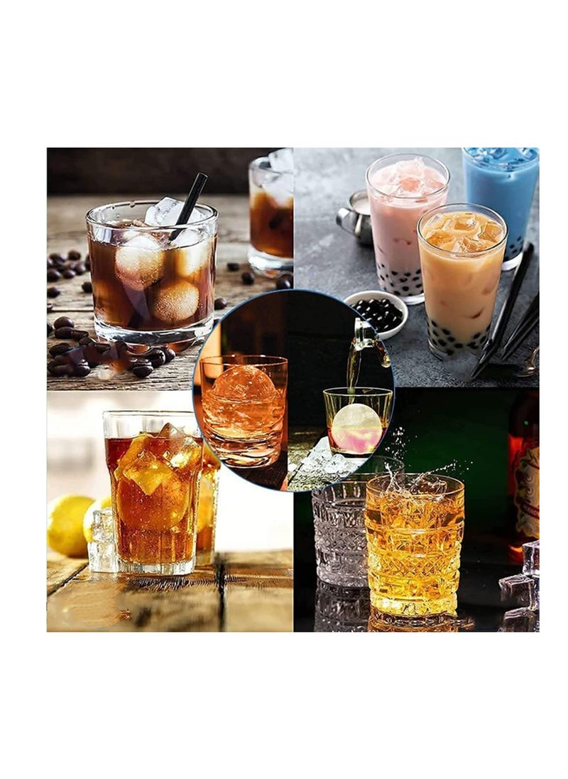Hawaii - Ice Cube Trays 2 Pack Silicone Ice Ball and Ice Tray with Cover Easy Release 37 Hexagonal Cubes and 6 Balls for Drinks Food Grade Black - Image 1
