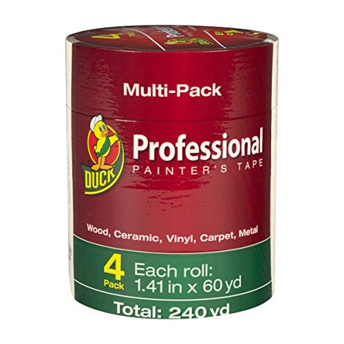 Duck Brand Professional Painter's Tape, 4-Pack, 1.41" X 60 Yd., Beige (1362492) - Image 1