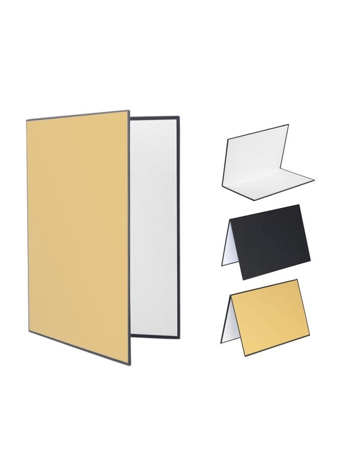 NIBEMINENT 3-Piece Photography Paperboard Reflector Diffuser Set Gold/Black/White  - Image 1