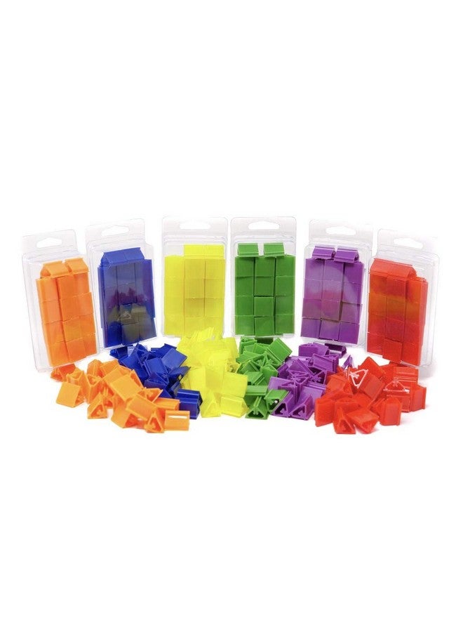 Hedral Pack Of 120 Multicolor Game Card Stands 3/4" X 3/4" (6 Sets Of 20) Blue, Yellow, Red, Green, Orange, Purple Board Game Pieces Hedral Games - Image 1