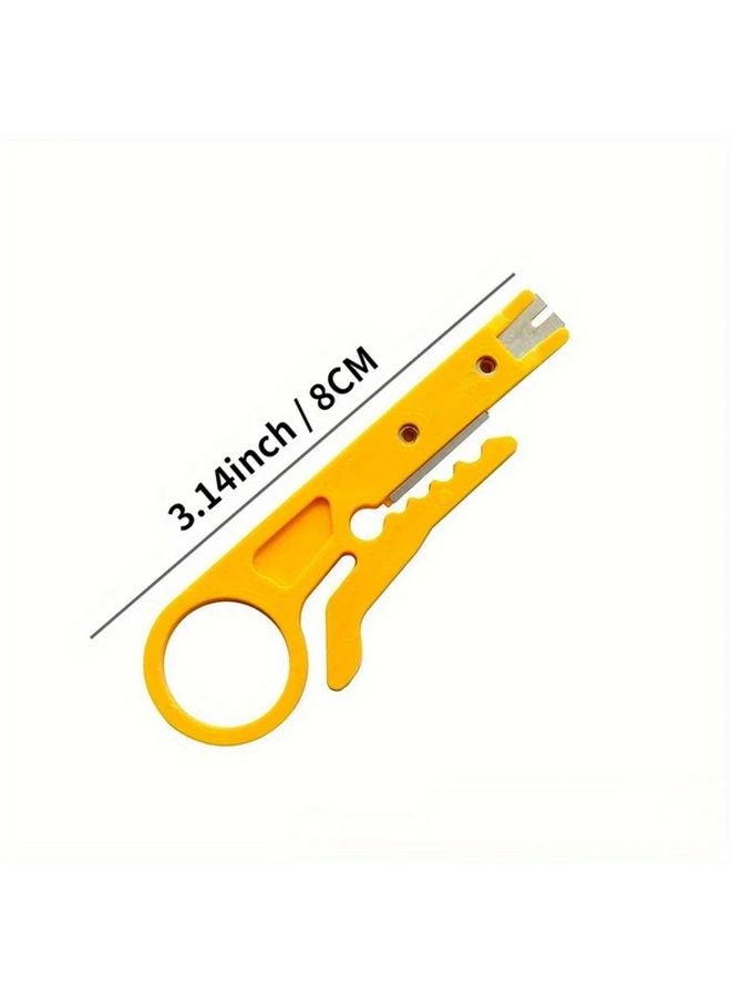 10 قطعة أداة تجريد وتوصيل الأسلاك الصفراء لكبلات شبكة الهاتف - Image 4