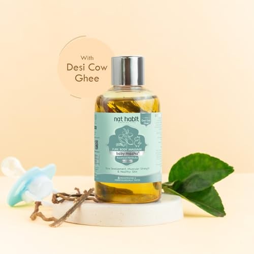 Nat Habit Baby Massage Oil Summer Maahu Balamool Nimbuka For Bone Development, Muscular Strength & Healthy Skin - Suitable For Ages 0 to 12 years - Zero Chemicals & Preservatives - 100ml - Image 3