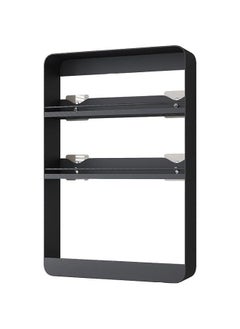HOOKOR 3-Tier Wall Mounted Bathroom Storage Shelf, Over the Toilet Storage Rack, Large Capacity Floating Bathroom Organizer, No-Trace No Drilling Spice Rack Cosmetic Organiser for Bathroom (Black)  - Image 3