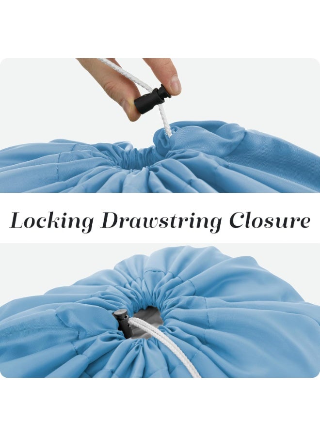 Handy Laundry Nylon XL Laundry Bag - Locking Drawstring Closure, Machine Washable, These Large Bags Will Fit a Laundry Basket and Strong Enough to Carry up to Two Loads of Clothes (Light Blue | 30" x 40") - Image 4