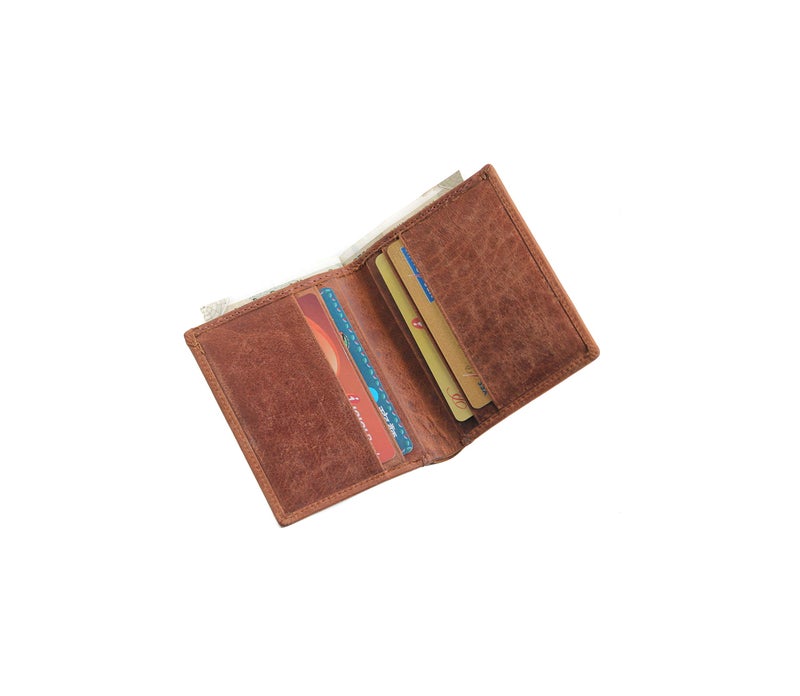 Husk N Hoof RFID Protected Leather Credit Card Holder Wallet for Man Women | Card Holder for Men Woman | Hunter Brown - Image 1