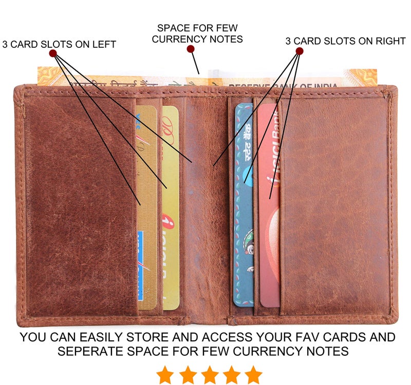 Husk N Hoof RFID Protected Leather Credit Card Holder Wallet for Man Women | Card Holder for Men Woman | Hunter Brown - Image 3