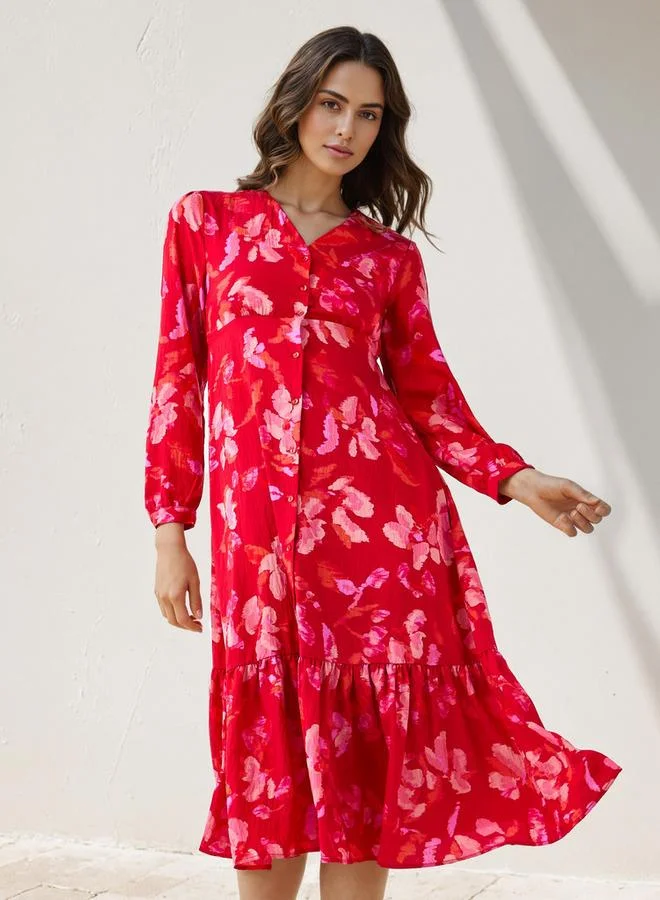 Splash FAV Floral Print A-line Women Dress with Pockets