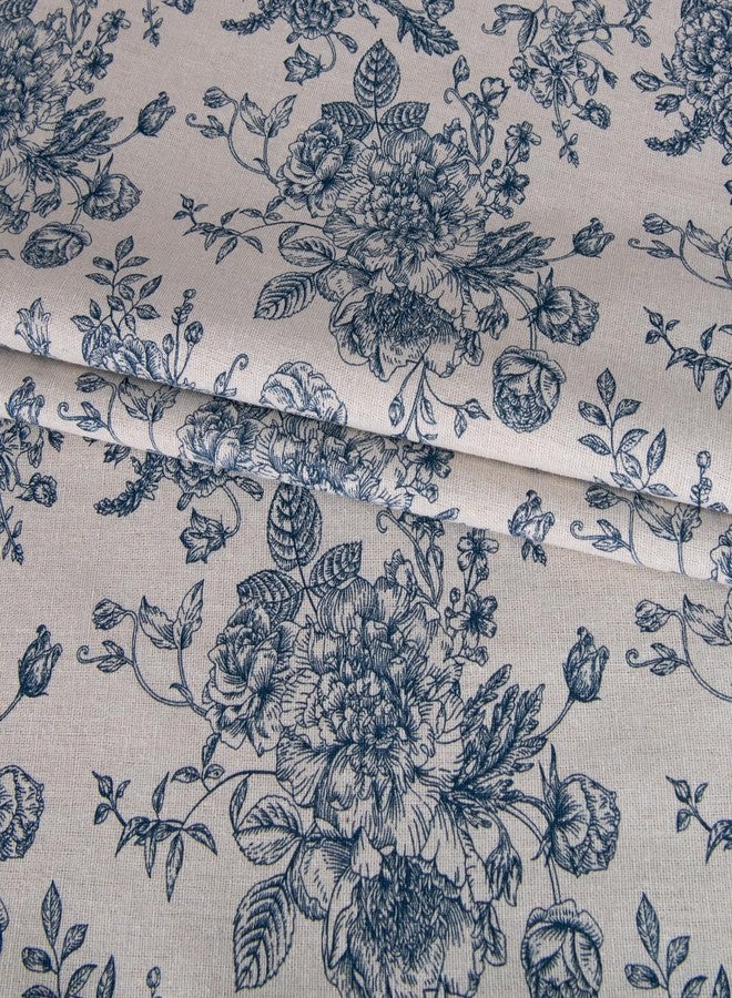 LOVOUS Linen Fabric by The Yard - Upholstery Fabric by The Yards Floral Pattern Sewing Quilting Cloth 60 Inch Width for Chairs Sofas Tablecloth Curtains Reupholstery DIY Projects - 1 Yard - Image 3