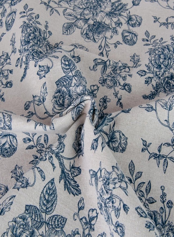 LOVOUS Linen Fabric by The Yard - Upholstery Fabric by The Yards Floral Pattern Sewing Quilting Cloth 60 Inch Width for Chairs Sofas Tablecloth Curtains Reupholstery DIY Projects - 1 Yard - Image 5