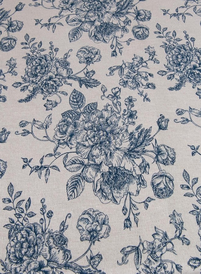 LOVOUS Linen Fabric by The Yard - Upholstery Fabric by The Yards Floral Pattern Sewing Quilting Cloth 60 Inch Width for Chairs Sofas Tablecloth Curtains Reupholstery DIY Projects - 1 Yard - Image 1