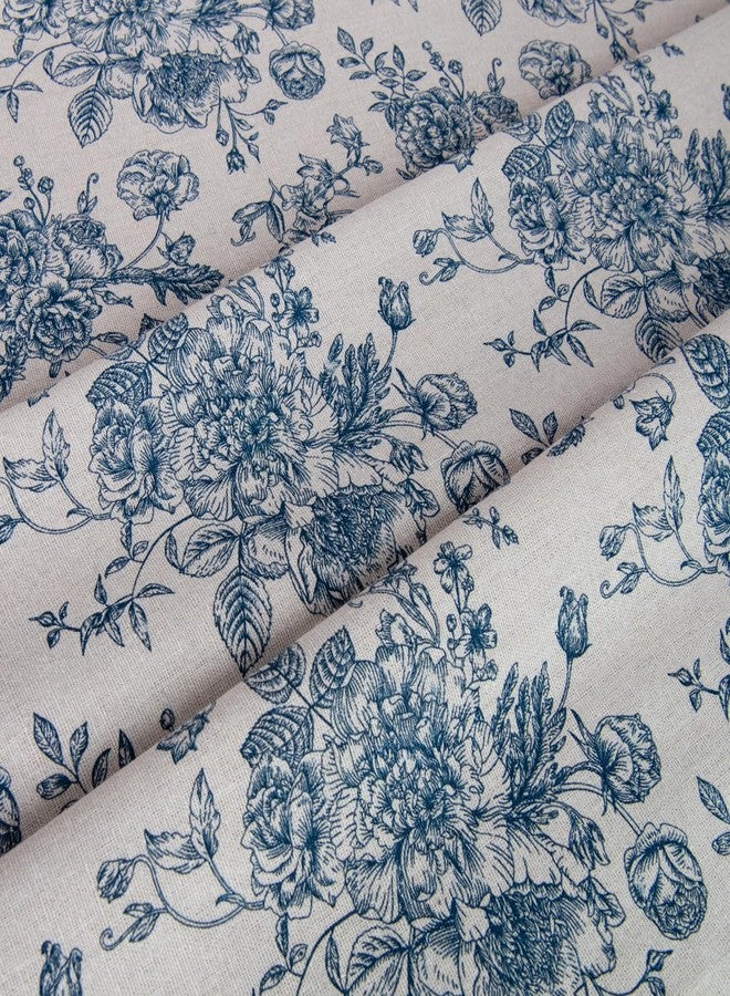 LOVOUS Linen Fabric by The Yard - Upholstery Fabric by The Yards Floral Pattern Sewing Quilting Cloth 60 Inch Width for Chairs Sofas Tablecloth Curtains Reupholstery DIY Projects - 1 Yard - Image 4