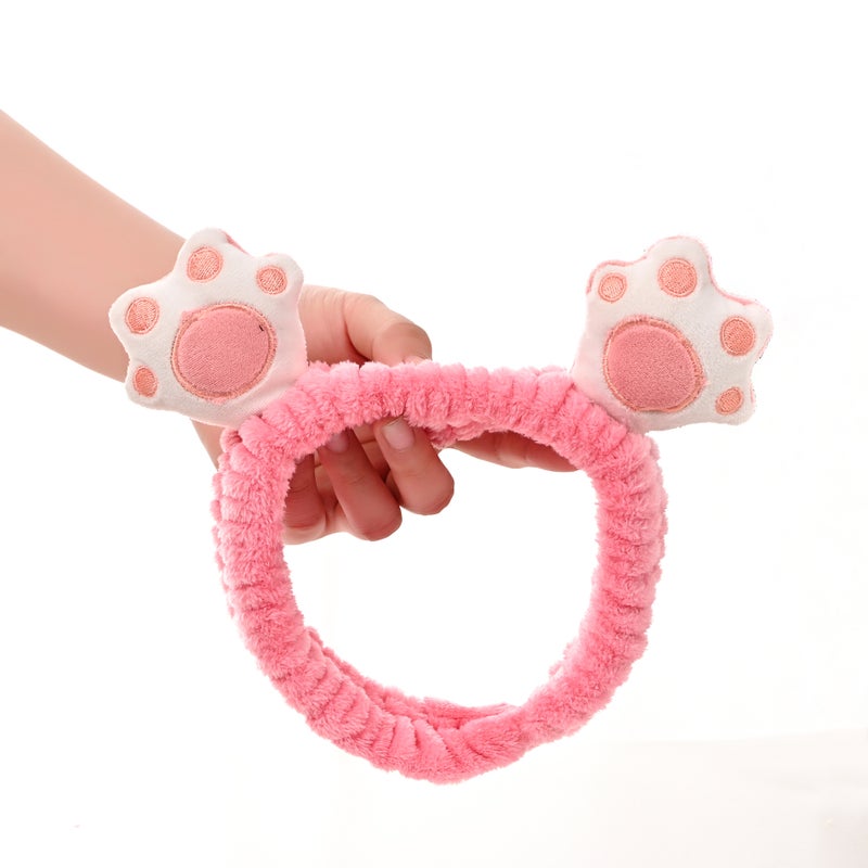 Generic Korean Style Cute Cartoon Cat Claw Bear Palm Headband Face Wash Hair Band Internet Celebrity TikTok Quick Hand Hair Band for Girls 5 bean paste