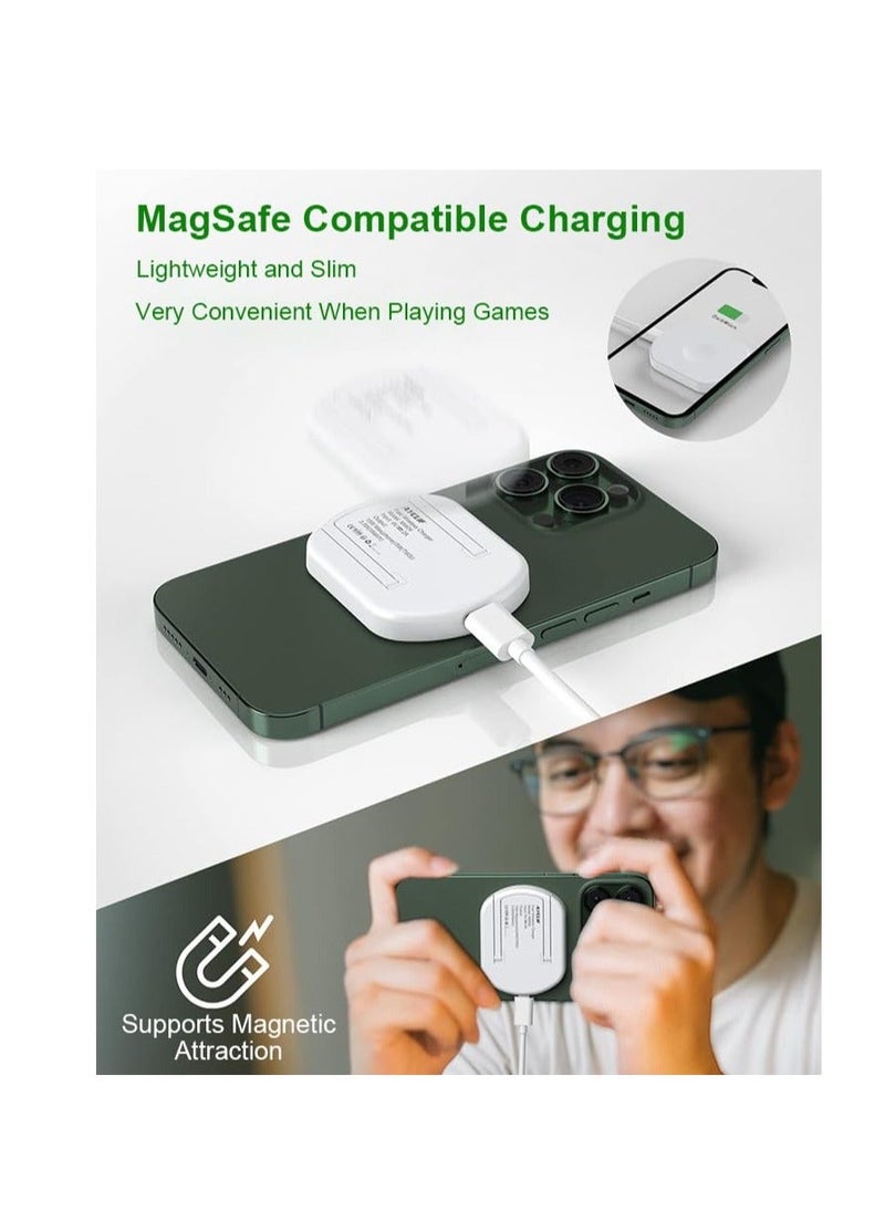 Wireless Fast Charger, 15W Max Fast Mag-Safe Charger, 3 in 1 Adjustable Angle Phone Wireless Magsafe Charging, Compatible with iPhone 15 14 13 12 Series Apple Watch AirPods, White