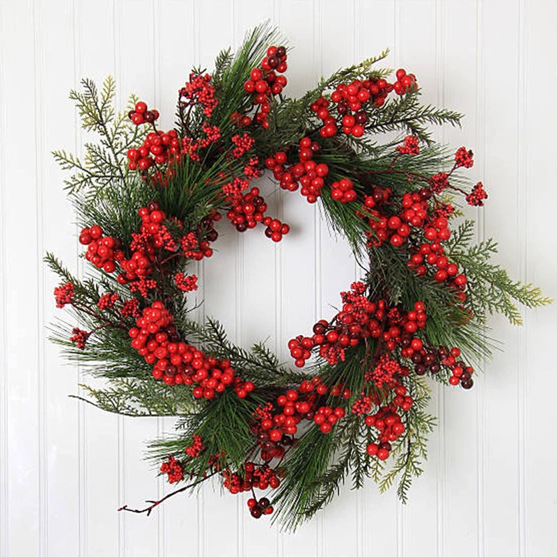 GREENTIME 16 Pack Artificial Red Berry Stems Holly for Christmas Tree Decorations for New Year's Eve Decor, Holiday and Home Crafts for Fall Thanksgiving Day - Image 5