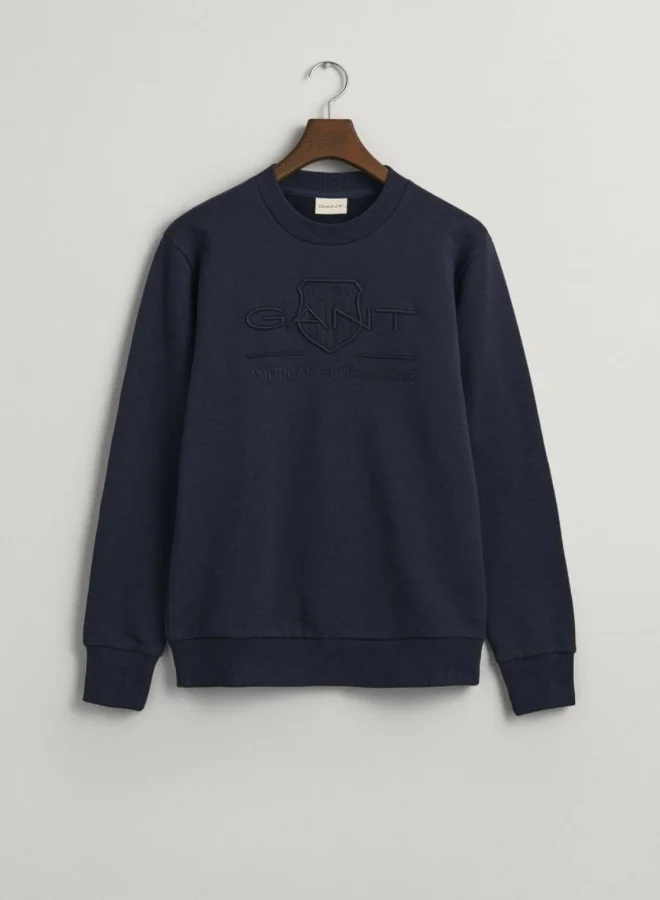 غانت Gant Tonal Shield Crew Neck Sweatshirt
