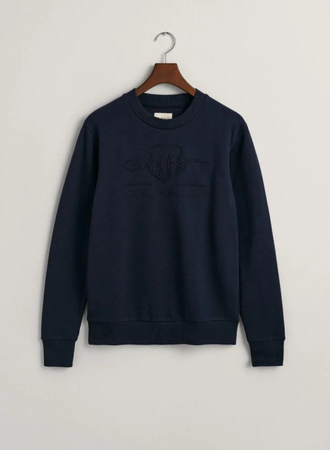 غانت Gant Tonal Shield Crew Neck Sweatshirt