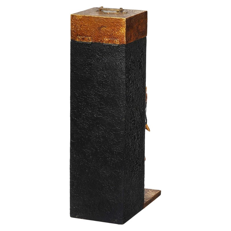 Global Crafts global crafts Home Decor 16 Inch Wine Bottle Storage Box with White Elephant Bust Statue for Home Bar Decorative Showpiece - Image 4