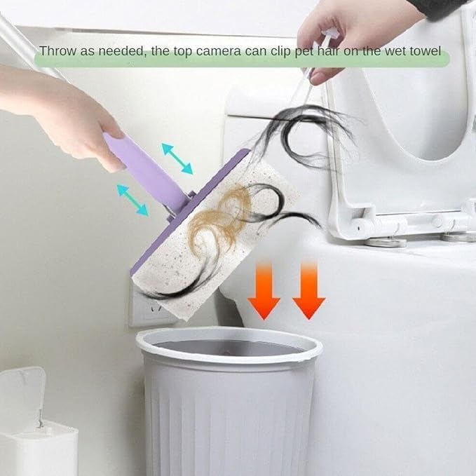 Rugmi Tissue Mop | Quickle Wiper | Multifunctional Hands, Household Flat Mops with Push Pull Cloth Changing Handle for Bathroom, Floor - Image 2