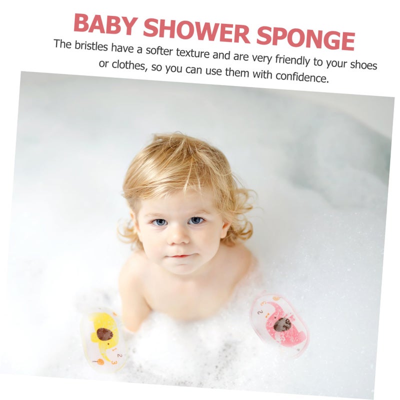 3PCS Cotton Bath Pads For Newborns Soft Cartoon Elephant Pattern Shower Scrubber Towels Mixed Colors - Image 5