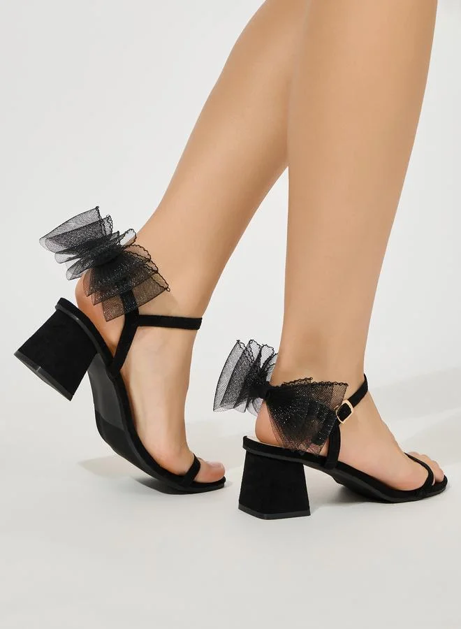ستايلي Bow Decor Block Heel Sandals
