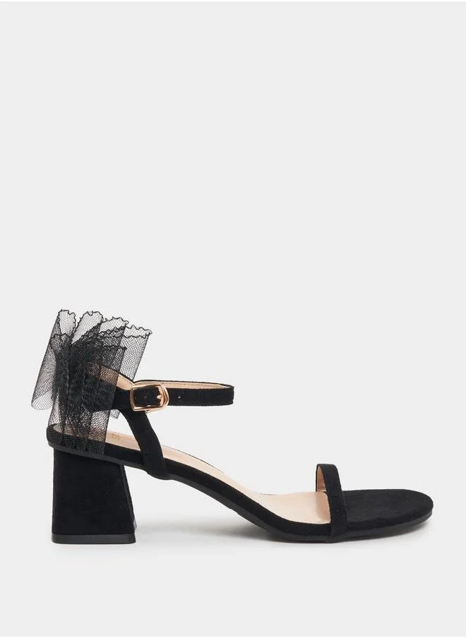 ستايلي Bow Decor Block Heel Sandals