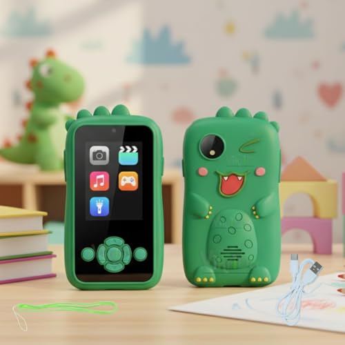 Vikrida Plastic Kids Smartphone Toy with MP3 Music Player Bumper Back Case Dual Camera for Selfies in-Built Games 2.4" Screen 8MP Camera Toys for Boys & Girls (Multicolor) - Image 1