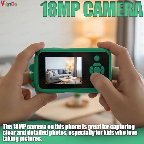 Vikrida Plastic Kids Smartphone Toy with MP3 Music Player Bumper Back Case Dual Camera for Selfies in-Built Games 2.4" Screen 8MP Camera Toys for Boys & Girls (Multicolor) - Image 2