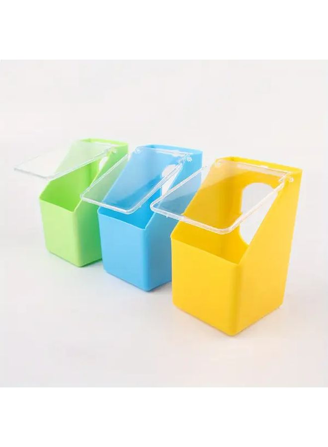 White Pigeon Feeding Trough Anti Spill PVC Food Box With Clear Lid Bird Feeder - Image 1