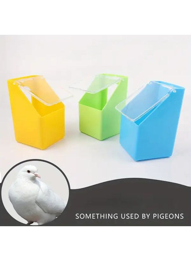 White Pigeon Feeding Trough Anti Spill PVC Food Box With Clear Lid Bird Feeder - Image 3