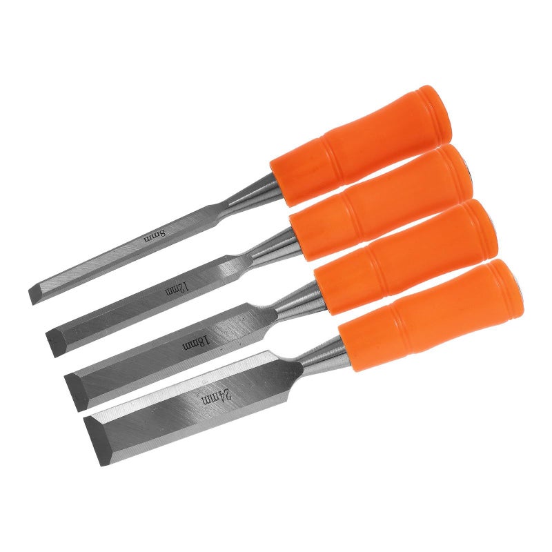 4Pcs Wood Chisels Set High Carbon Steel 8 12 18 24mm For Woodworking DIY Sculpture - Image 2