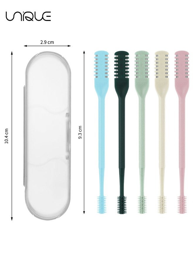 Unique 2-in-1 Nasal Hair Cutter, Nasal Hair Cutter, Upgraded Double Sided Nose Hair Knife, 360° Rotating Portable Manual Nose Hair Trimmer, Nose Hair Remover Tool for Women Men (5 Pcs)  - Image 2