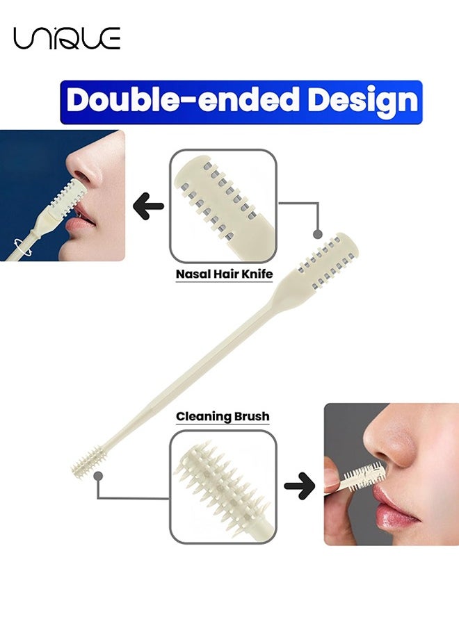 Unique 2-in-1 Nasal Hair Cutter, Nasal Hair Cutter, Upgraded Double Sided Nose Hair Knife, 360° Rotating Portable Manual Nose Hair Trimmer, Nose Hair Remover Tool for Women Men (5 Pcs)  - Image 3