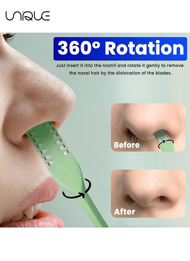Unique 2-in-1 Nasal Hair Cutter, Nasal Hair Cutter, Upgraded Double Sided Nose Hair Knife, 360° Rotating Portable Manual Nose Hair Trimmer, Nose Hair Remover Tool for Women Men (5 Pcs)  - Image 4