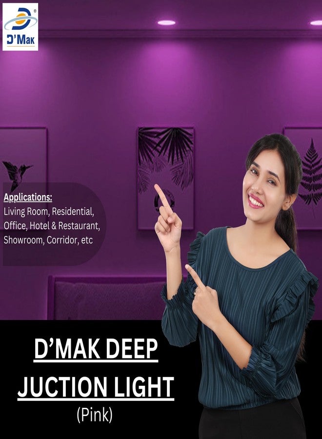 D'Mak DMak 4W LED Deep Junction Light -Round, Recessed Ceiling LED Light (Pink, Pack of 20) - Image 2