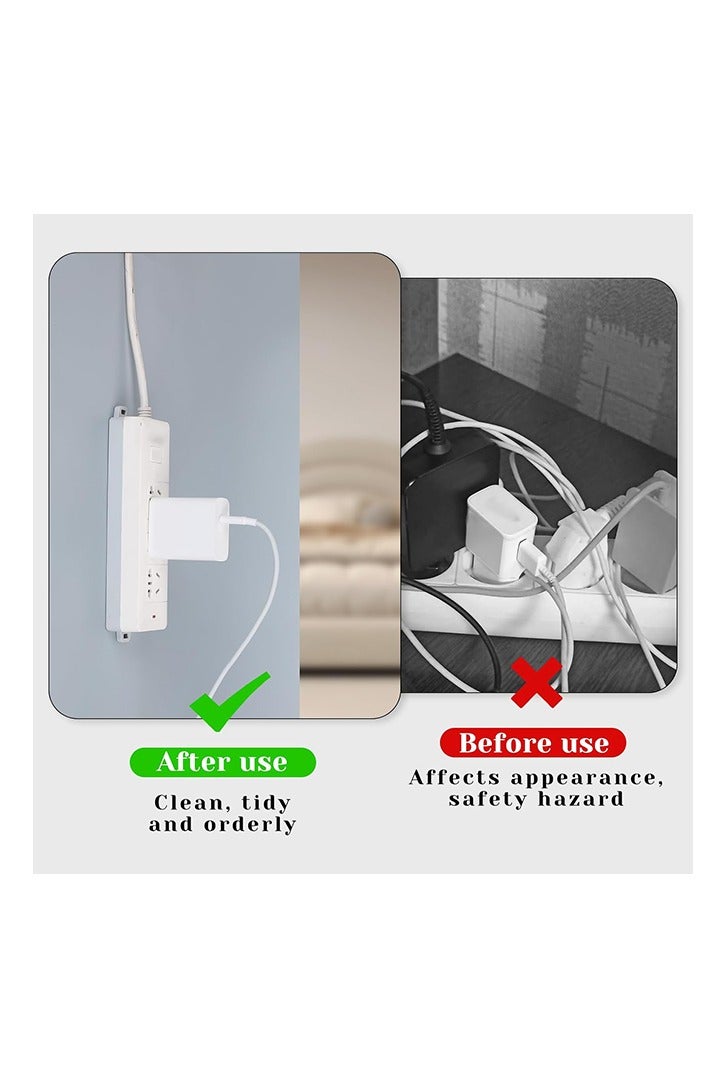 6 Pack Self Adhesive Power Strip Holder, Power Strip Holder Desktop Mobile Punch Free Socket Holder, Desktop Socket Fixer for Kitchen Home Office and Cable Management - Image 2