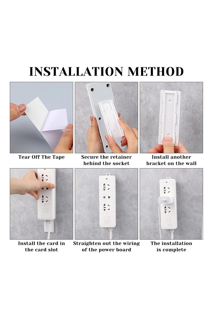 6 Pack Self Adhesive Power Strip Holder, Power Strip Holder Desktop Mobile Punch Free Socket Holder, Desktop Socket Fixer for Kitchen Home Office and Cable Management - Image 4