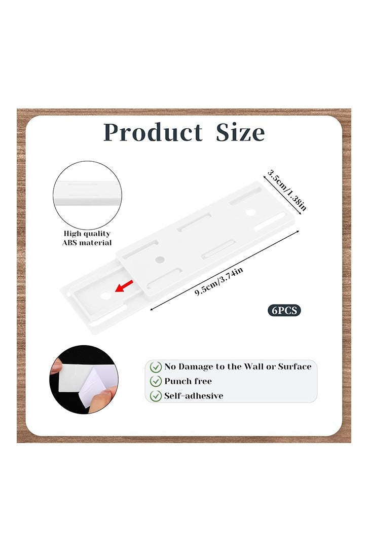 6 Pack Self Adhesive Power Strip Holder, Power Strip Holder Desktop Mobile Punch Free Socket Holder, Desktop Socket Fixer for Kitchen Home Office and Cable Management - Image 5