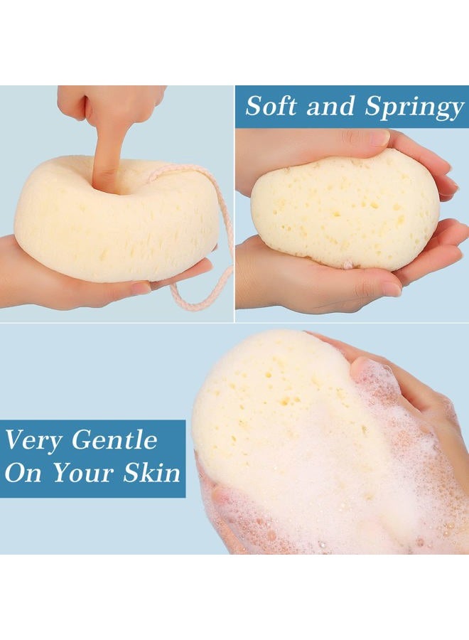 KECUCO 3 Pcs Bath Sponge for Women, Men, Teenager, Body Wash Sponges Loofah Body Scrubber, 3 Colors & Large Size Shower Pouf Cleaning Loofahs for Shower Exfoliating - Image 3