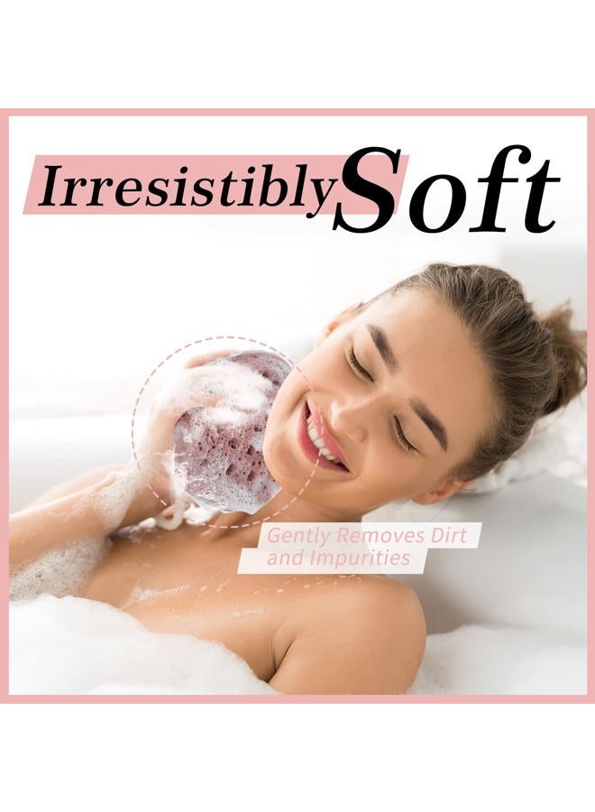 KECUCO 3 Pcs Bath Sponge for Women, Men, Teenager, Body Wash Sponges Loofah Body Scrubber, 3 Colors & Large Size Shower Pouf Cleaning Loofahs for Shower Exfoliating - Image 5