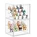 ZLLZUU Clear Acrylic Display Case for Figures 4 Layer Figure Display Shelf with 3 Movable Plate Stackable Display Box with Magnetic Door for Collectibles 2 Pack - Image 3