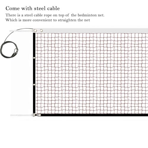 WNE Jaliwale Sports Nets Professional Badminton Net for Outdoor & Indoor Training, Practice, Tournament Net, Standard Size 20ft X 2.5ft with ss Wire (High Density Polyethylene (HDPE)) - Image 3