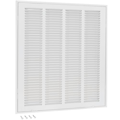 EZ-FLO 16 x 20 Inch (Duct Opening) Return Air Vent Cover for Wall or Ceiling, Solid Steel Return Air Filter Grille, HVAC Vent Cover, White, 61631 - Image 1